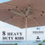 Rectangle Patio Umbrella With Crank Lift (Base Not Included)-1102109917