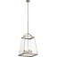 Suspension Darton 18 po L à 4 lumières, couleur étain classique, grand modèle avec verre transparent, par Kichler-50259421
