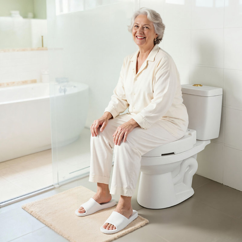 Raised Toilet Seat, 300 lbs Load Capacity, 3.5-Inch Lift Height, Commode Elevated Toilet Seat Riser with Enlarged Opening for Seniors, Elderly, Handicap, Disabled, Adults, Fits Elongated Bowl