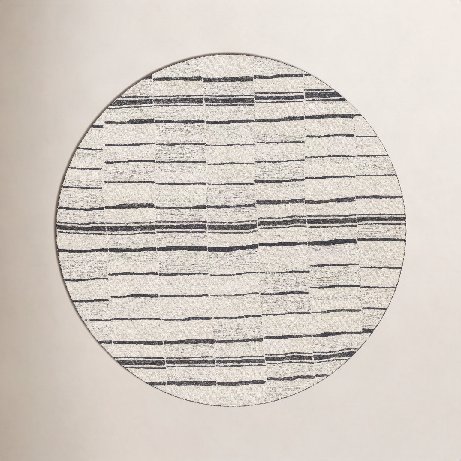 Rune Hand-Tufted Striped Rug, Round 6'