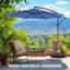 Parasol de jardin suspendu en porte-à-faux 9,8pi-995375207