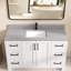 Comptoir de meuble-lavabo rectangulaire droit 48 po avec comptoir dosseret gris