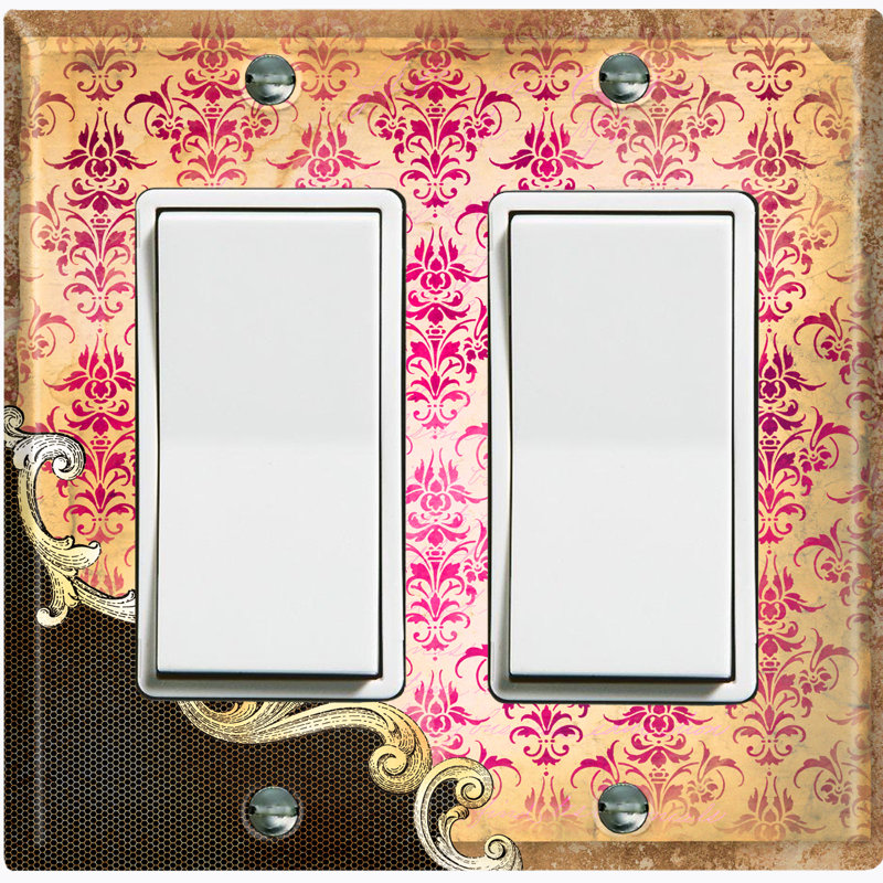 Plaque murale à 2 interrupteurs à bascule Damask Frame