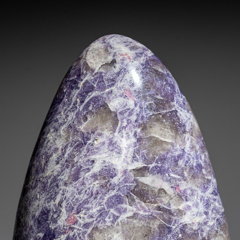 Véritable forme libre de lépidolite polie, 6.25" H x 4" W x 2.5" D
