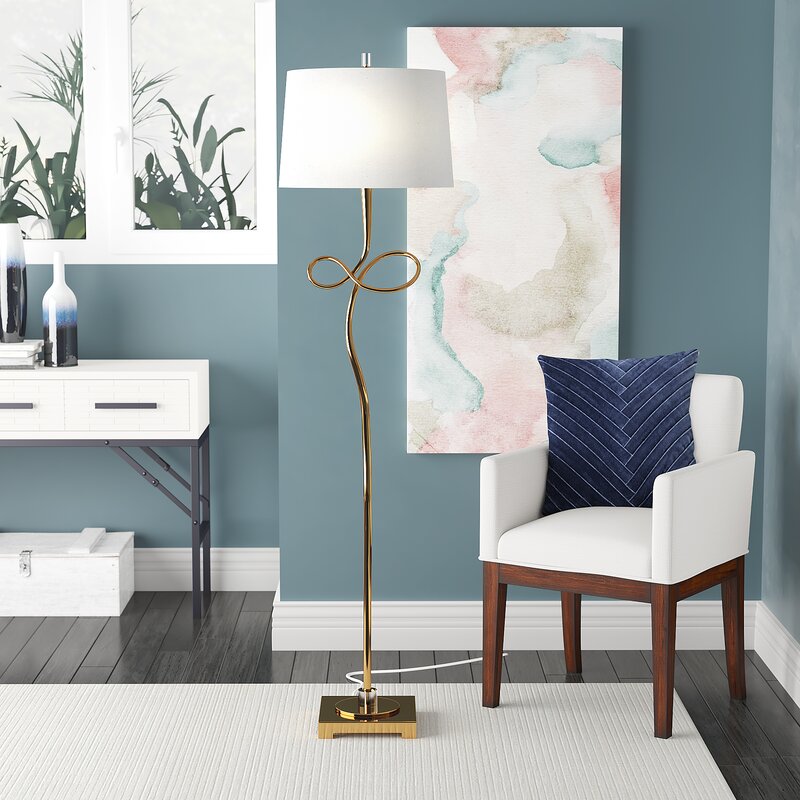 Brayden Studio® Mysliwiec 66.5'' Gold Traditional Floor Lamp & Reviews ...