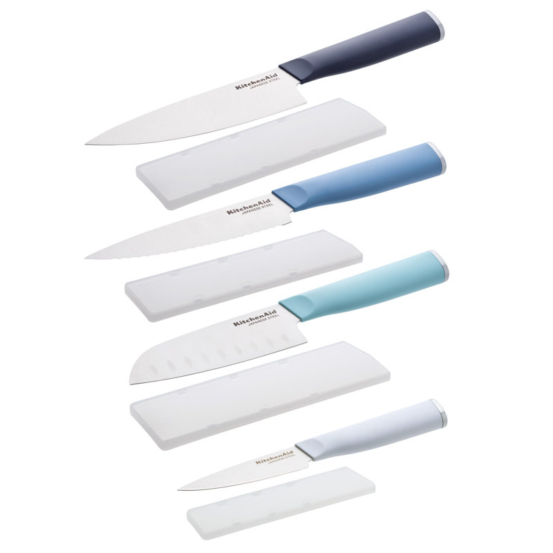 Kitchenaid Classic Chef Knife Set, 4 Piece, Blue/White
