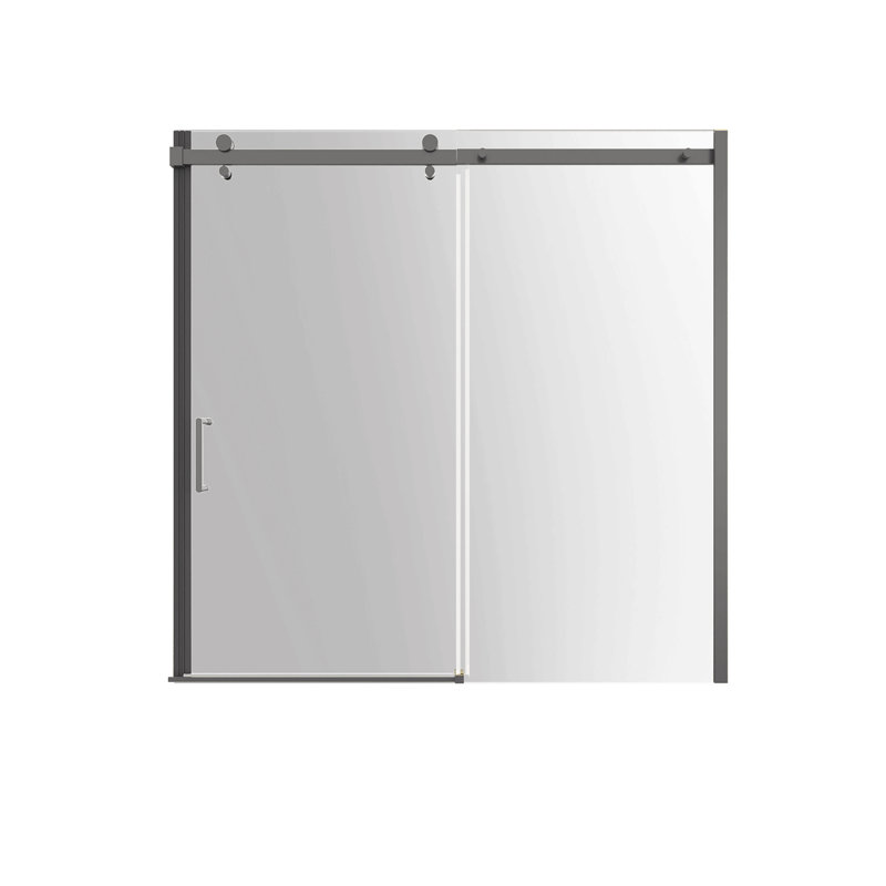 56-60 In. W X 58 In. H Mod Semi-Frameless Sliding Bathtub Door With 5/16 In. (8Mm) Clear Glass, Black