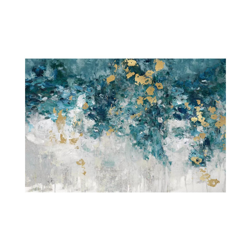 Charmed Teal by Nikki Robbins - Wrapped Canvas Painting, 30.48 cm H x 45.72 cm W