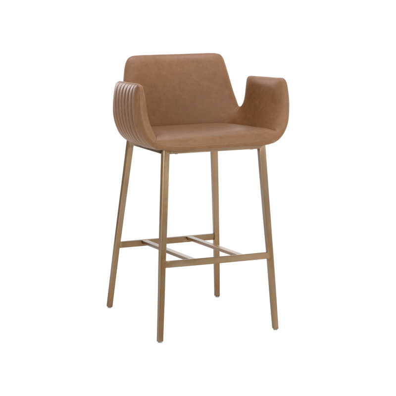 Tabouret Lucano - Milliken Cognac, Tabouret de bar (siège d'une hauteur de 30 po), Cognac