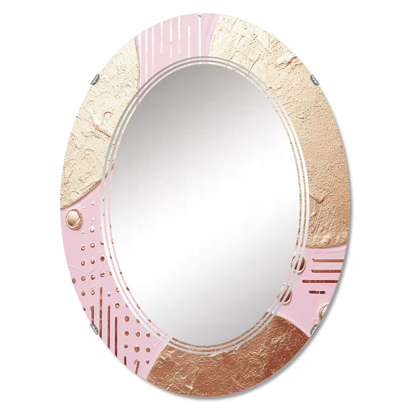 Hanzi - Miroir mural moderne ovale, 30 po x 20 po