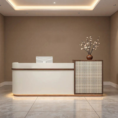 Bureau de réception moderne rétro pour bureau commercial, réception, comptoir de service à la clientèle et espace de réception