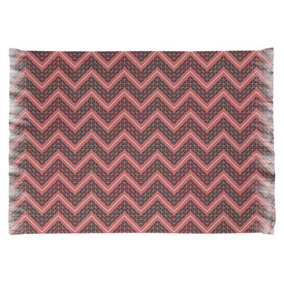 Tapis de zone rouge à chevrons à main inversé