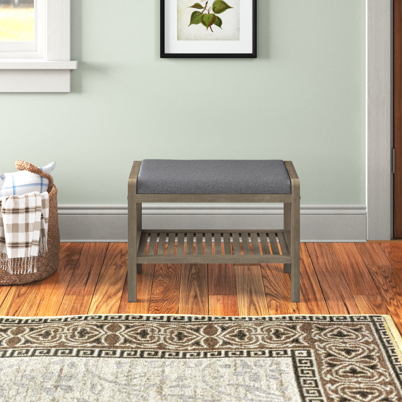 Banc de rangement pour chaussures rembourré Knarr, gris