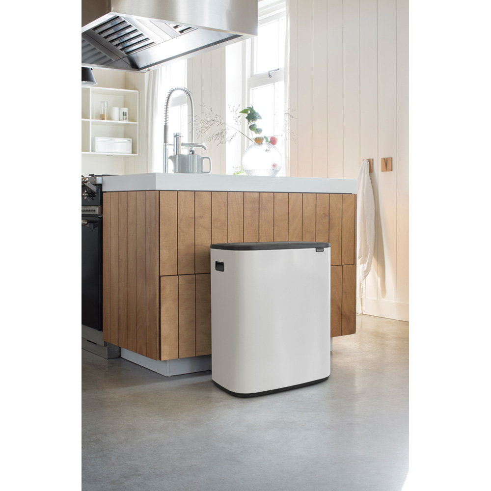 Brabantia Bo Touch Top Dual Recycling Can, White