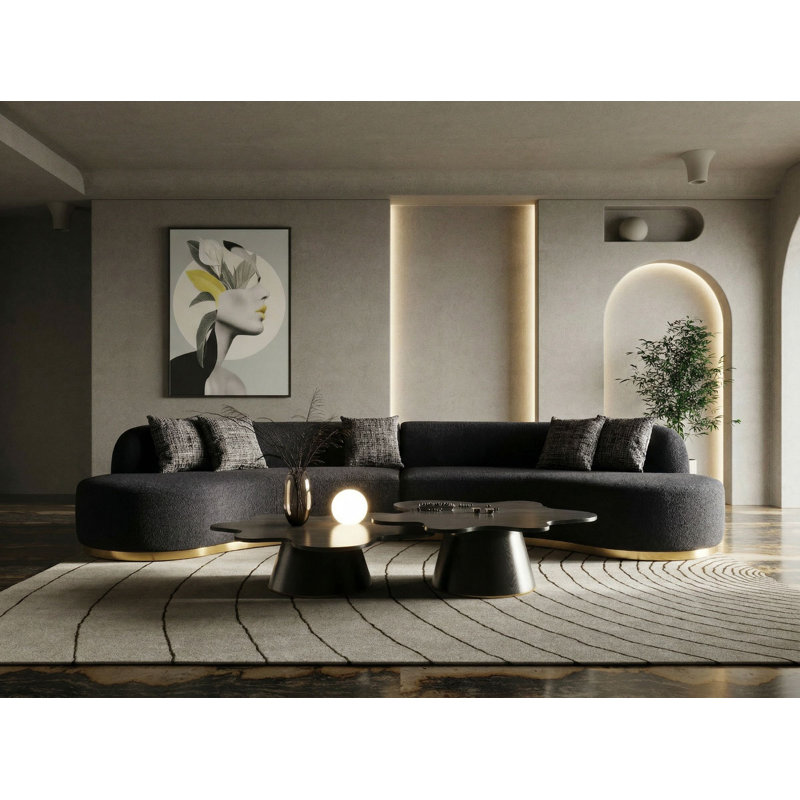 Canapé modulaire Hughes, Polyester noir