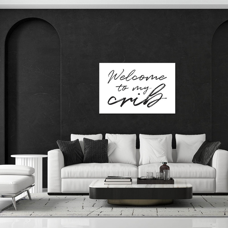 Welcome to My Crib par Nicole Basil - Art textuel sans cadre, H 32 po x l 24 po x P 0,25 po
