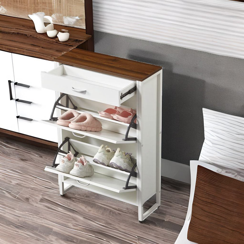 Slim Shoe Cabinet, White