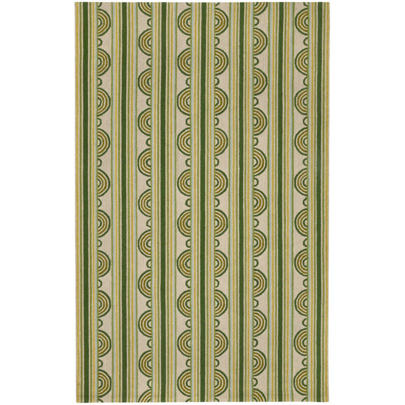 Button Olive Hand Micro Hooked Wool Rug, Rectangle 8'6" x 11'6"