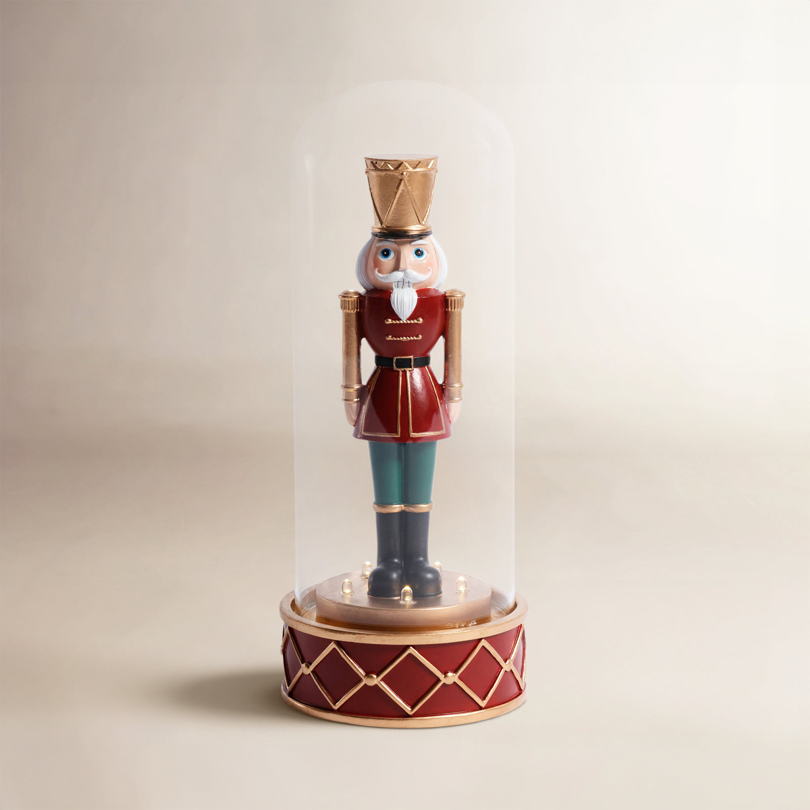 Lighted Soldier Cloche Nutcracker Accent