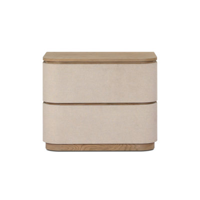 Mariella Nightstand-Beige Painted Linen