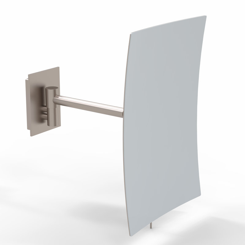 Brushed Nickel Rectangular Wall Mounted Magnifying Mirror