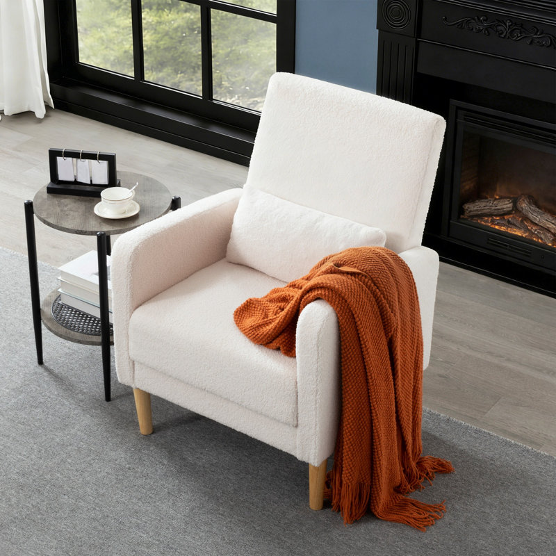 Chaise d'appoint Teddy Velvet Beige, Peluche beige