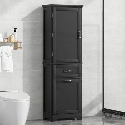 Armoire de rangement autoportante avec deux tiroirs de tailles différentes