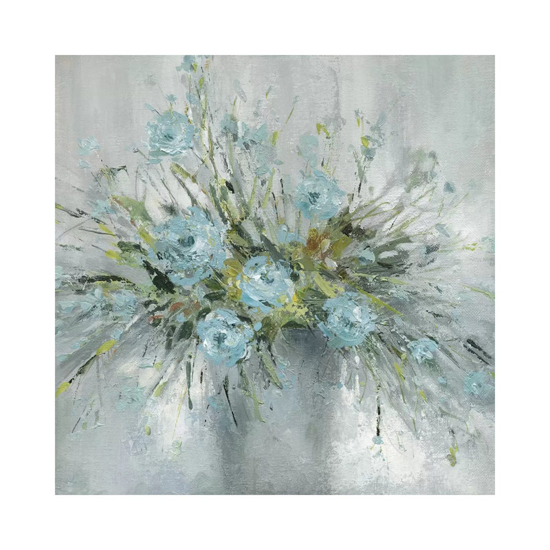Blue Bouquet III by Carol Robinson - Painting on Canvas, Wrapped Canvas, 30.48 cm H x 30.48 cm W