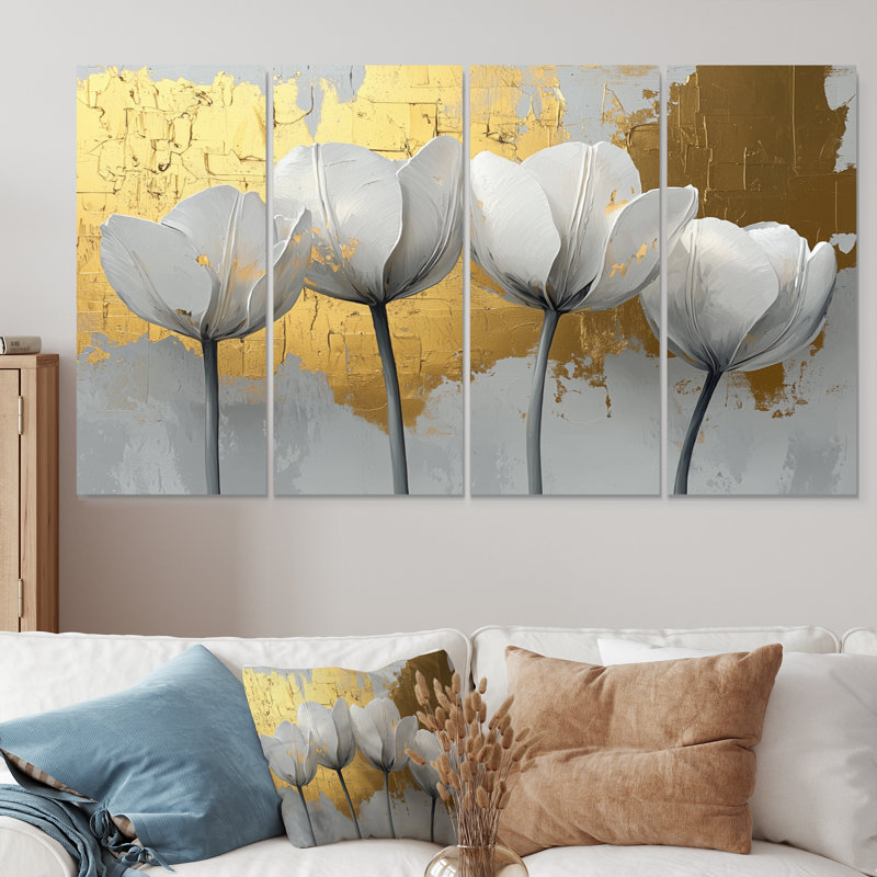 Henderson - Tulips Wall Art - Traditional Wall Art For Living Room, 4, 32" H x 64" W