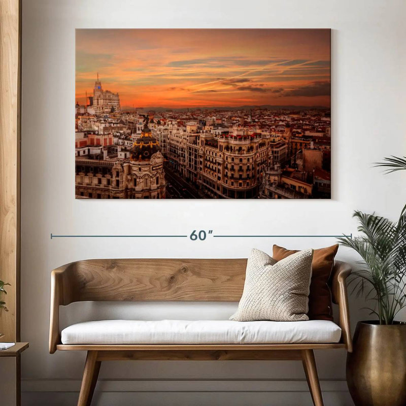 Coucher de soleil Sirci Madrid, H 34 po x l 51 po