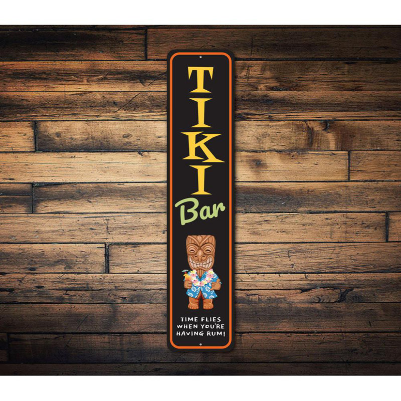 Panneau vertical en aluminium Tiki Beach, H 18 po x l 4 po x P 0,04 po
