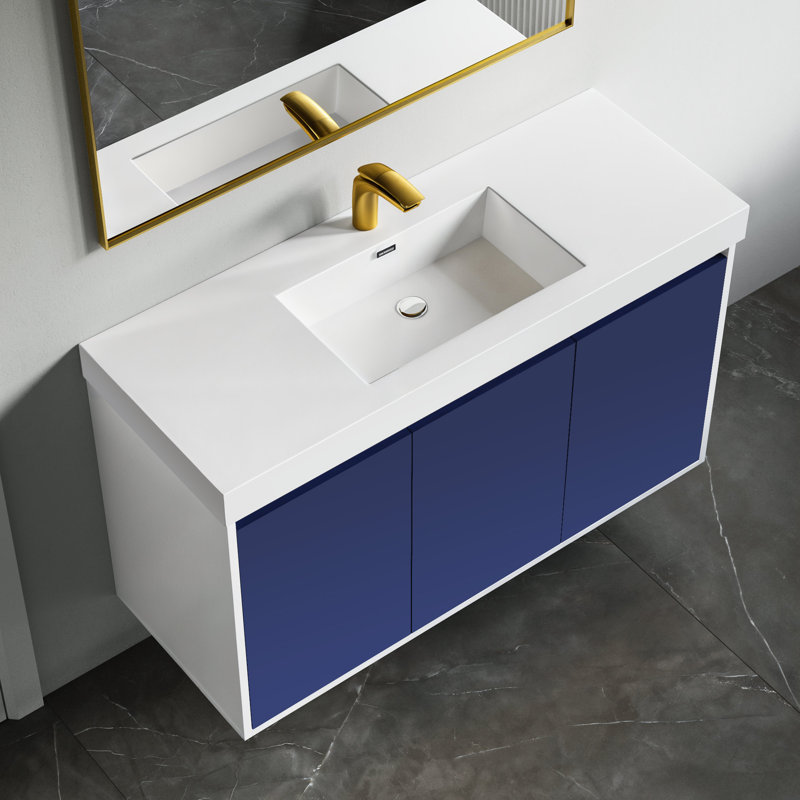 Dowell 48" Rectangular Drop-In Single Bathroom Sink with Overflow