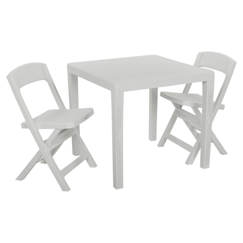 Monaca 4 - Person Patio Dining Set with Square Table, White