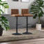 Evodio Adjust Height Swivel Bar Stool Set Vegan Leather Kitchen Furniture Counter Chairs