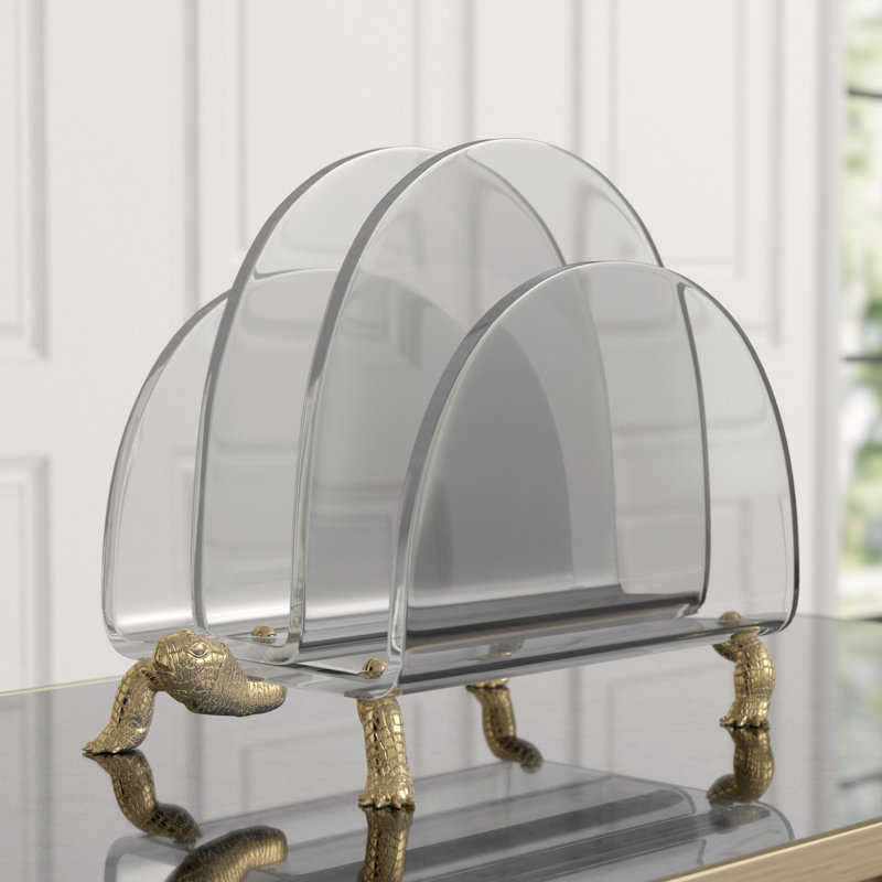 Tortoise Clear Acrylic Magazine Rack