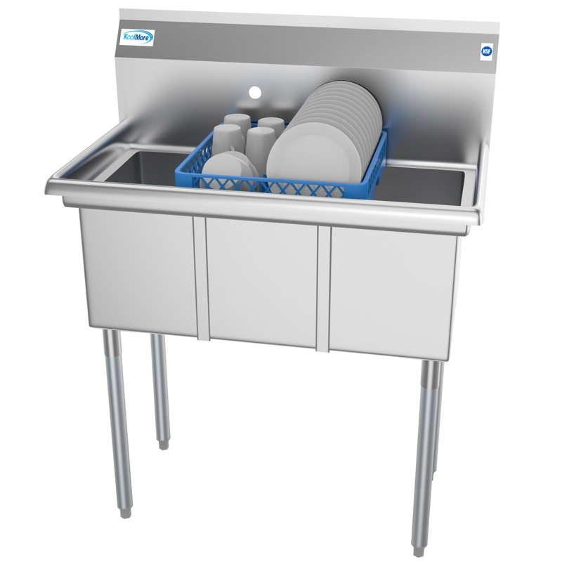 36'' Stainless Steel Triple Bowl Commercial Kitchen Sink