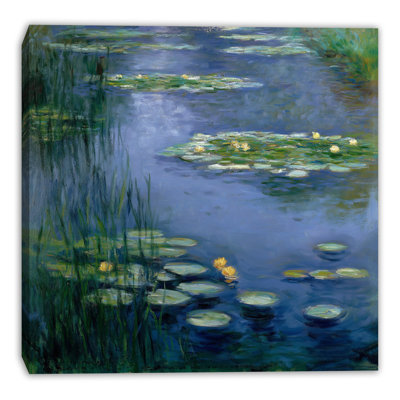 Quiet Blue Lilies Wrapped Canvas Wall Art