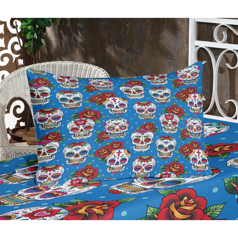 Multicolore ensemble de draps et taies décoratives Ambesonne, Ensemble de draps pour très grand lit californien