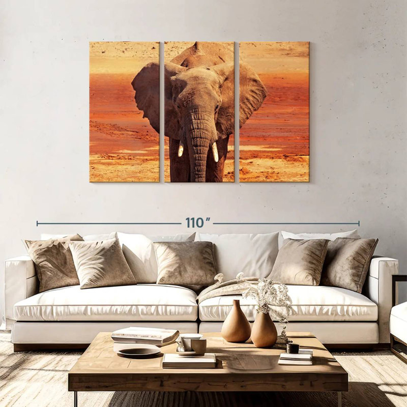 African Desert Elephant, 48" H x 74" W
