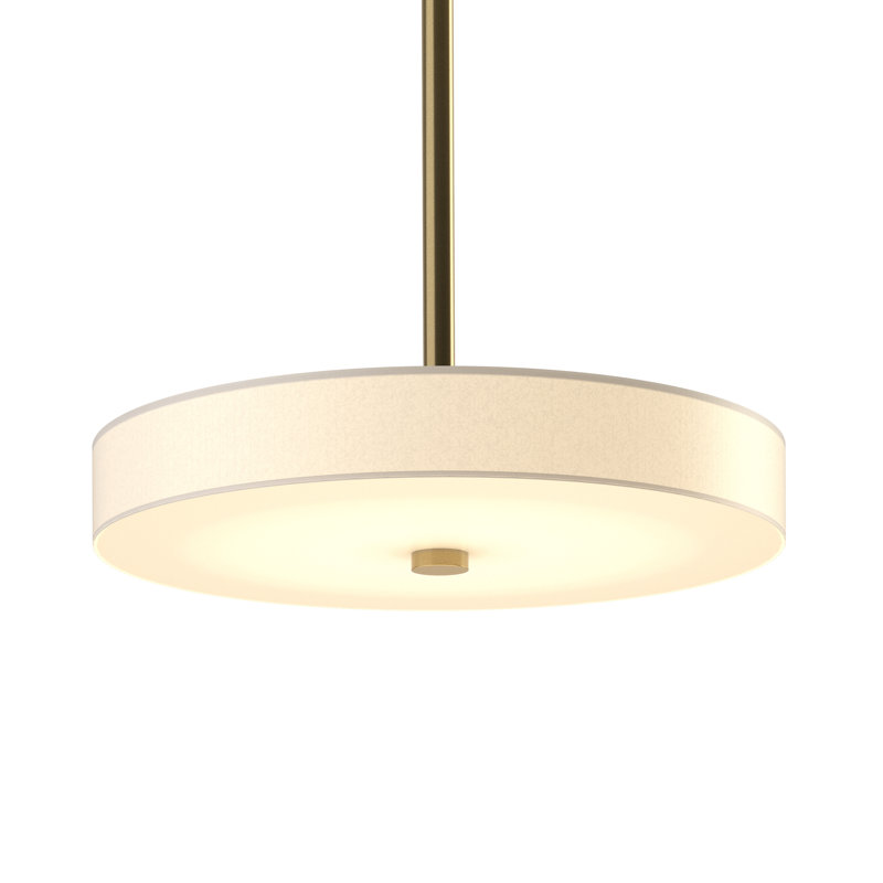 Disq 1 - Light Unique Drum LED Pendant, Modern Brass, Large: 10.1" to 52.1"