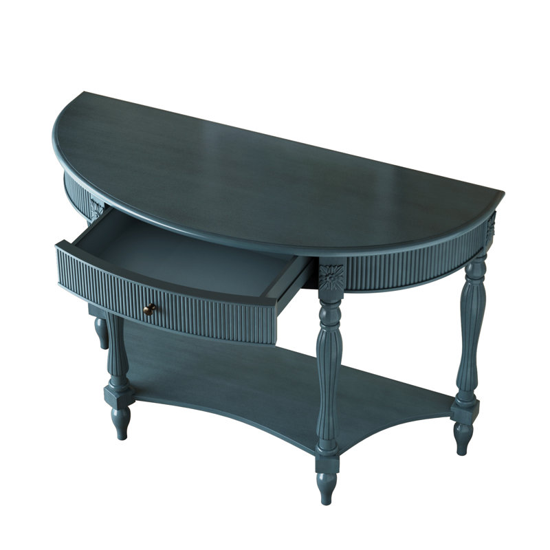 Console Mid-Century avec tablette et tiroir, Blue
