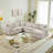 U Shaped Corduroy Sectional Modular Sofa With Chaise-867674001