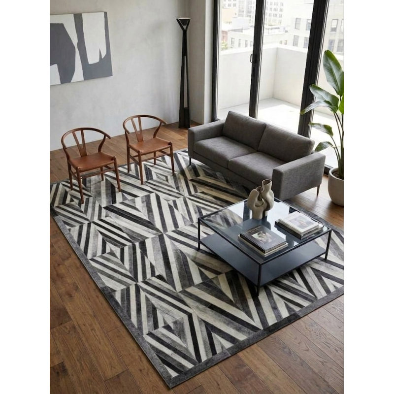 Tapis gris Abiano Rani, 5 pi x 8 pi