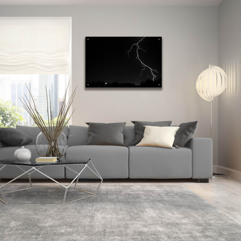 'Lightning Crashes' by SD Smart, Acrylic Glass Wall Art, 24" H x 36" W