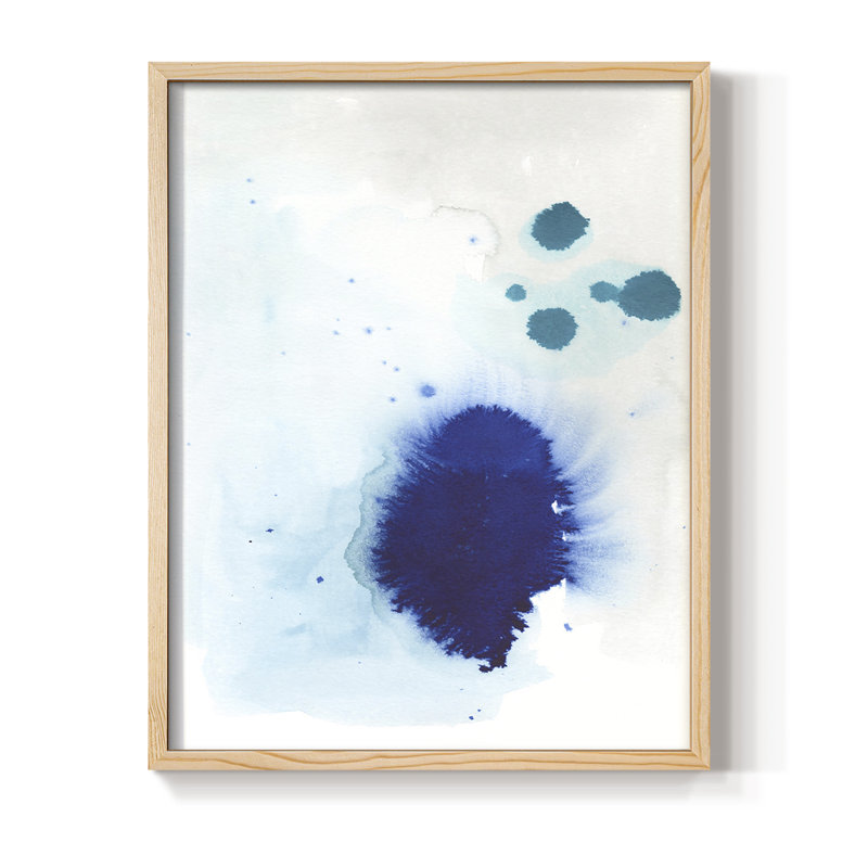 Spare Blue I Framed Print - Solid Wood, 11" H x 9" W