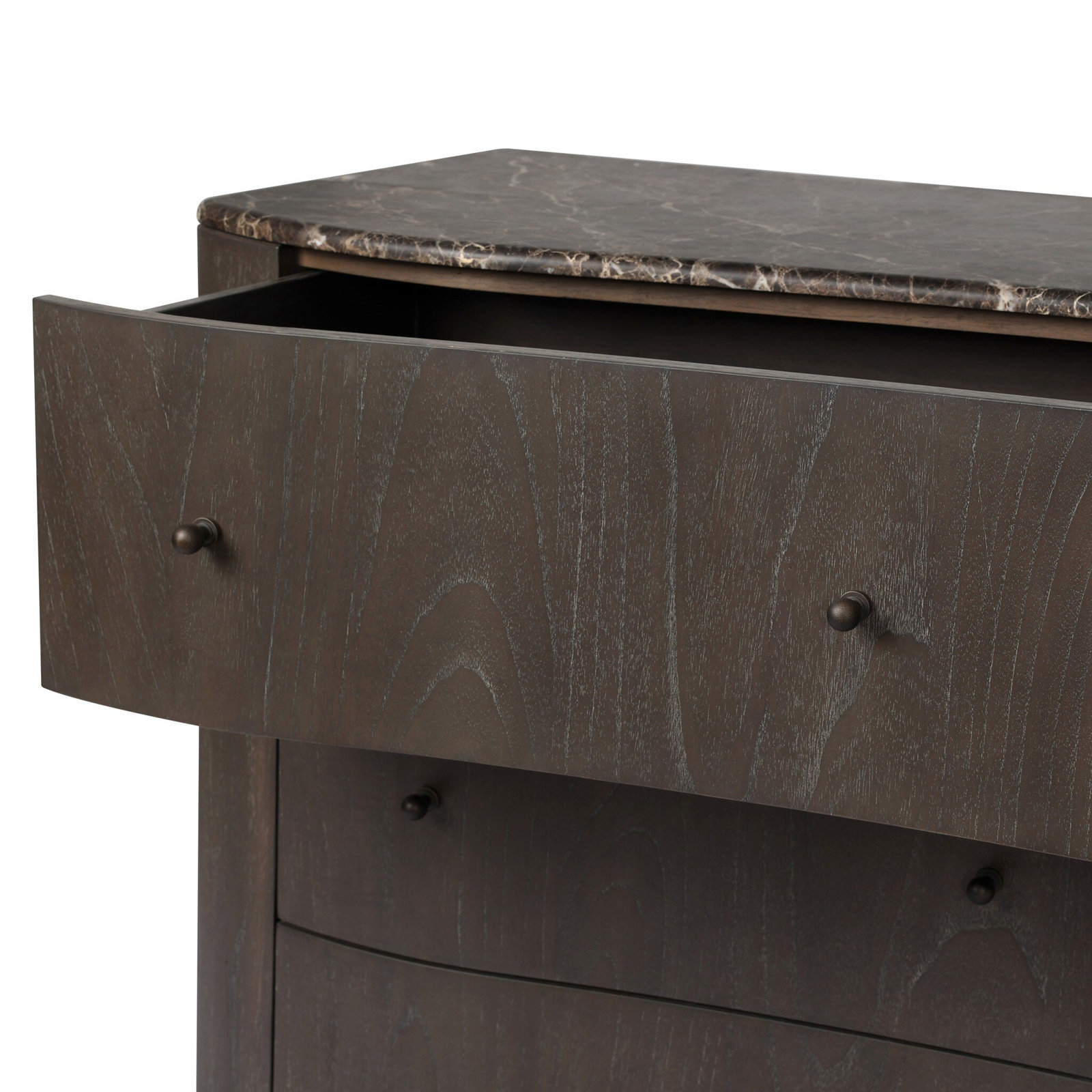 65" Aluminum Dresser, Espresso Mindi Veneer