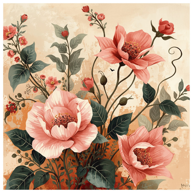 Édredon rose à motif floral, Simple extra long