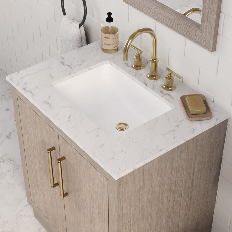 Hugo 30'' W Single Vanity, Satin Gold