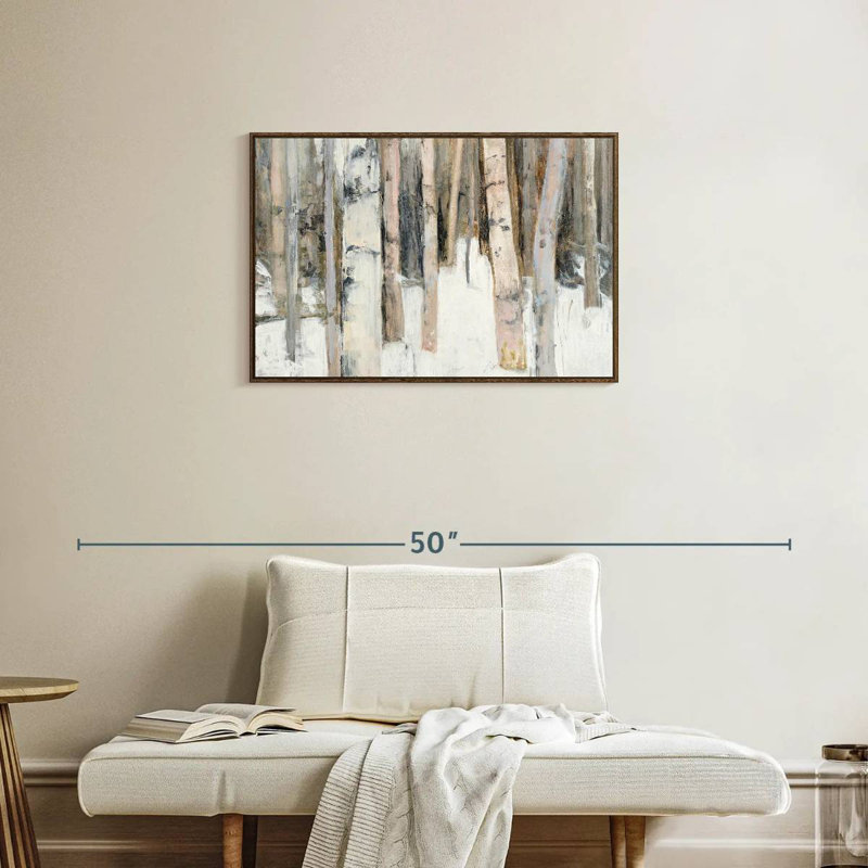 Lumière chaude d'hiver I, Cadre flottant noyer, 31 po x 21 po