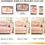 Rose avec 3 coussins, dossier en chenille, agencement flexible, pour la décoration intérieure, canapé en forme de L, chenille confortable, ergonomique, salon-1961912645-1961912665